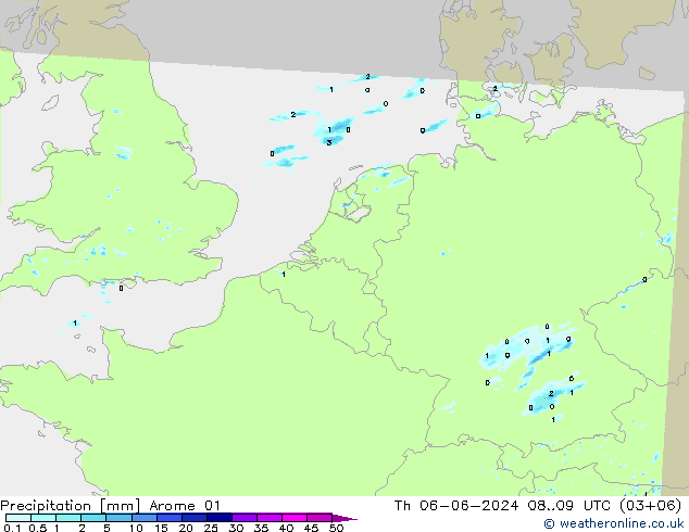 Yağış Arome 01 Per 06.06.2024 09 UTC