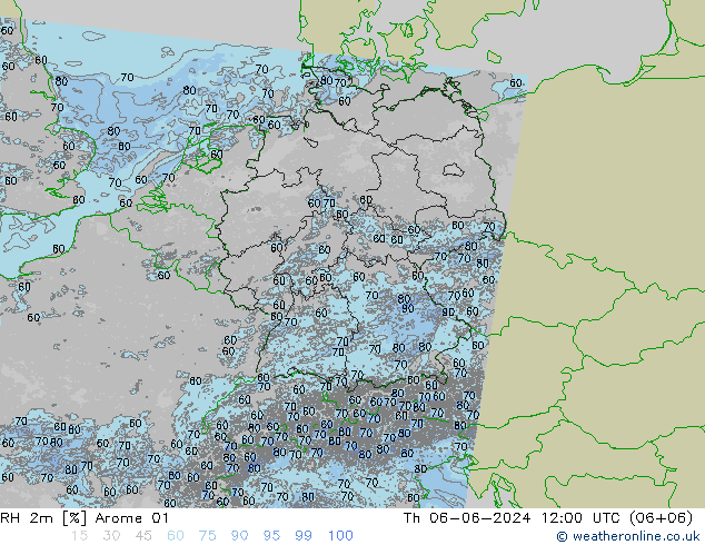 RH 2m Arome 01 Do 06.06.2024 12 UTC