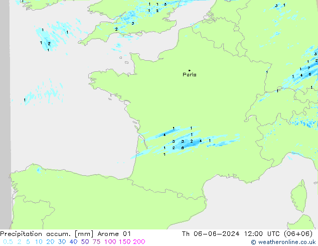 Nied. akkumuliert Arome 01 Do 06.06.2024 12 UTC