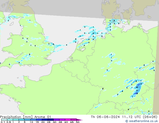 precipitação Arome 01 Qui 06.06.2024 12 UTC