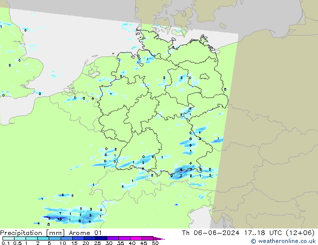 Precipitation Arome 01 Th 06.06.2024 18 UTC