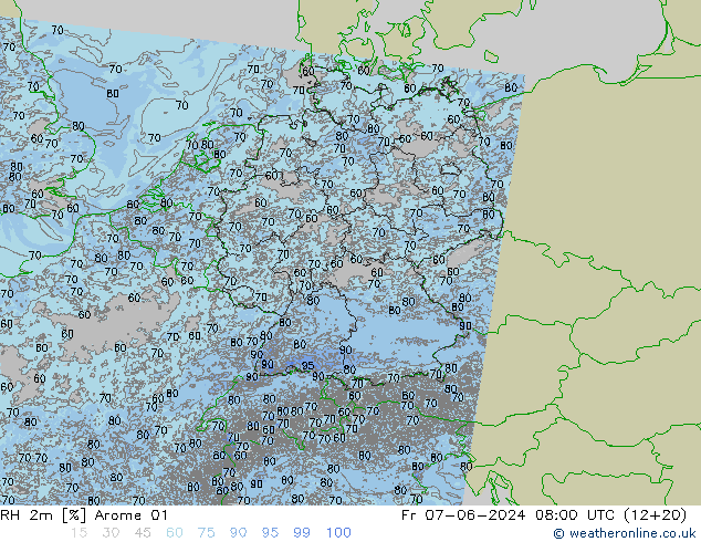 RH 2m Arome 01 pt. 07.06.2024 08 UTC