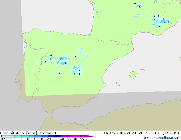 Precipitación Arome 01 jue 06.06.2024 21 UTC