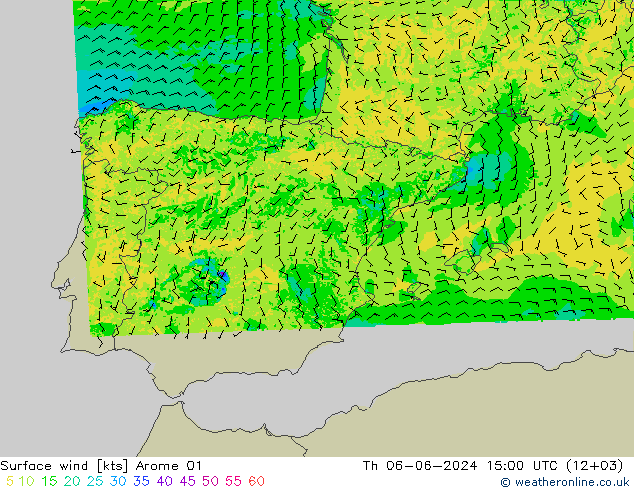 Surface wind Arome 01 Th 06.06.2024 15 UTC