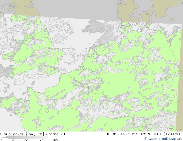 Nubes bajas Arome 01 jue 06.06.2024 18 UTC