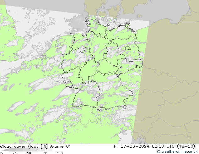 Nubi basse Arome 01 ven 07.06.2024 00 UTC