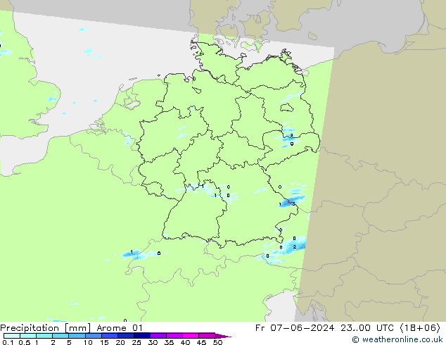 Neerslag Arome 01 vr 07.06.2024 00 UTC