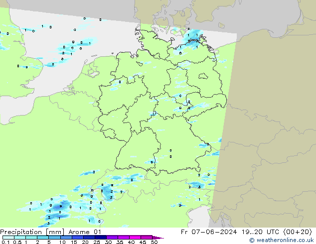 Yağış Arome 01 Cu 07.06.2024 20 UTC