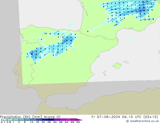 Nied. akkumuliert (6Std) Arome 01 Fr 07.06.2024 15 UTC