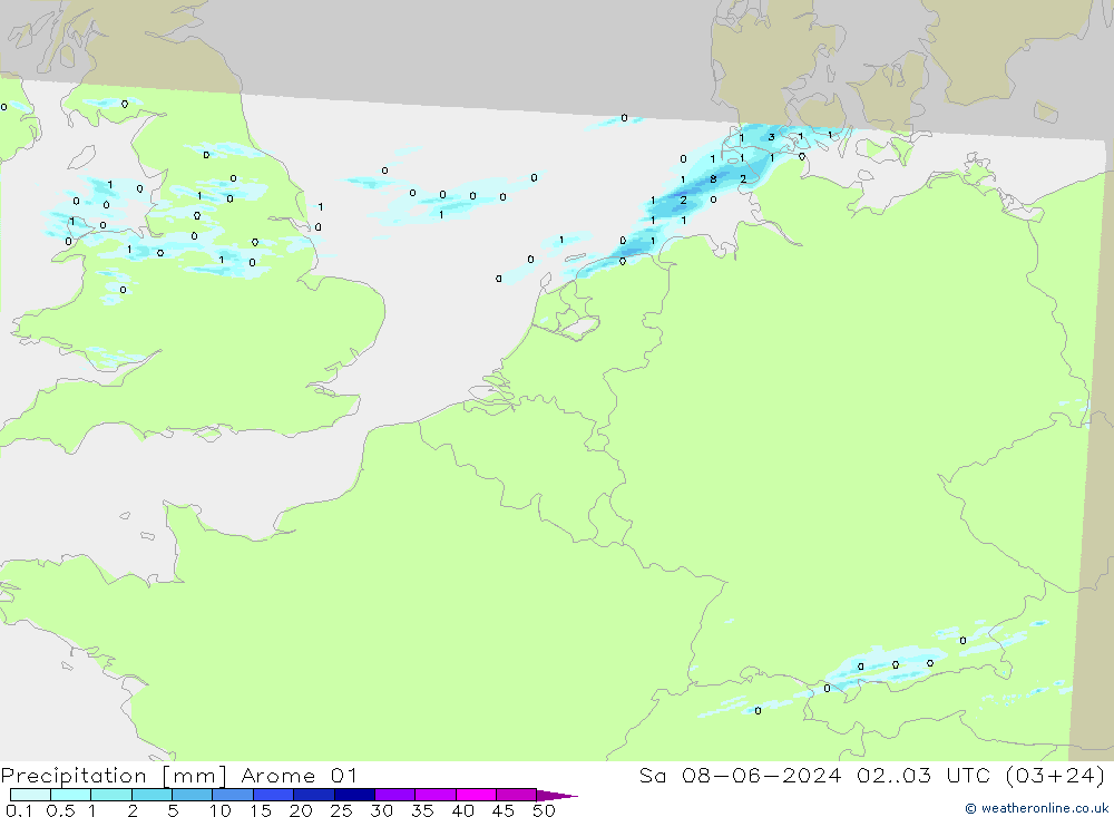 Yağış Arome 01 Cts 08.06.2024 03 UTC