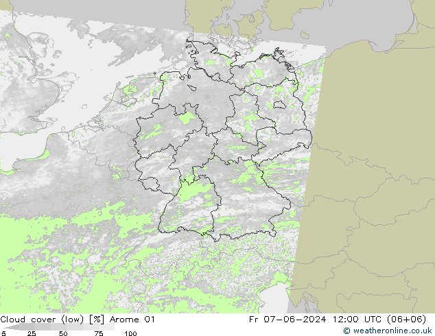 Bulutlar (düşük) Arome 01 Cu 07.06.2024 12 UTC