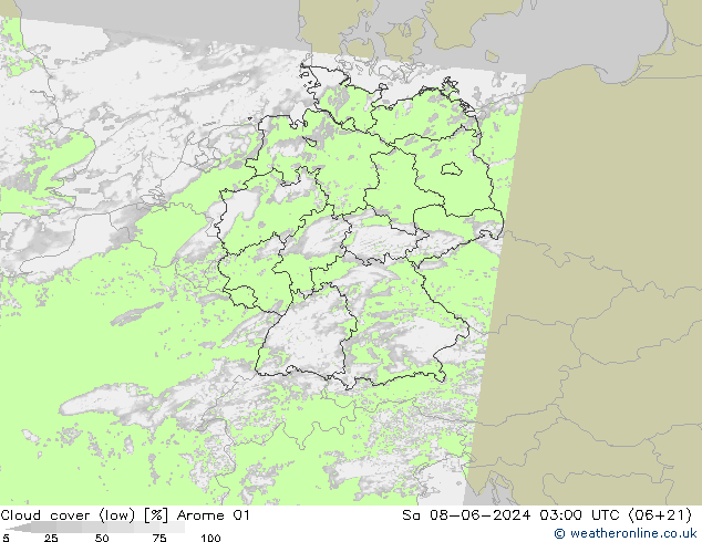 Wolken (tief) Arome 01 Sa 08.06.2024 03 UTC