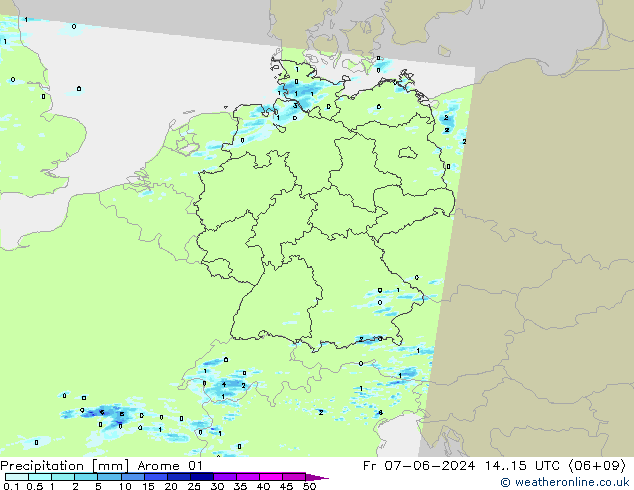 Precipitation Arome 01 Fr 07.06.2024 15 UTC