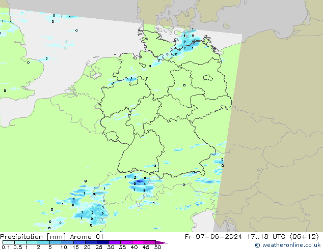 Precipitación Arome 01 vie 07.06.2024 18 UTC