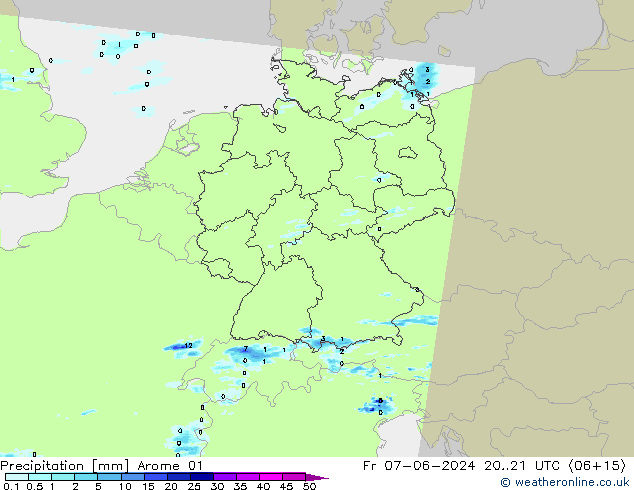 Yağış Arome 01 Cu 07.06.2024 21 UTC