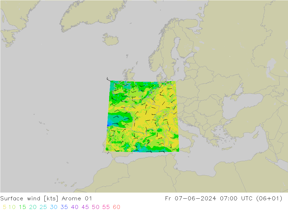  10 m Arome 01  07.06.2024 07 UTC