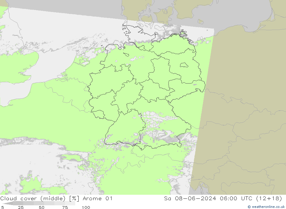 Bewolking (Middelb.) Arome 01 za 08.06.2024 06 UTC