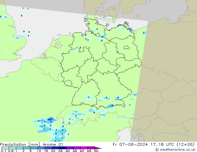 Niederschlag Arome 01 Fr 07.06.2024 18 UTC