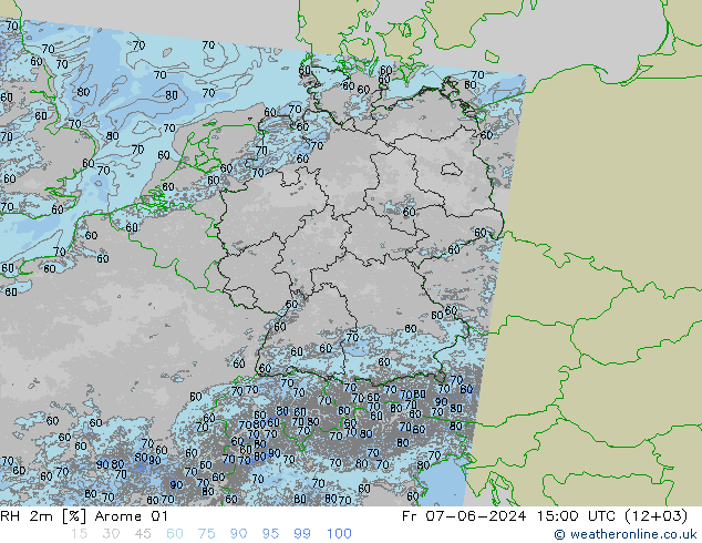 RH 2m Arome 01 ven 07.06.2024 15 UTC