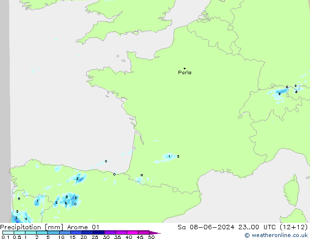 Yağış Arome 01 Cts 08.06.2024 00 UTC