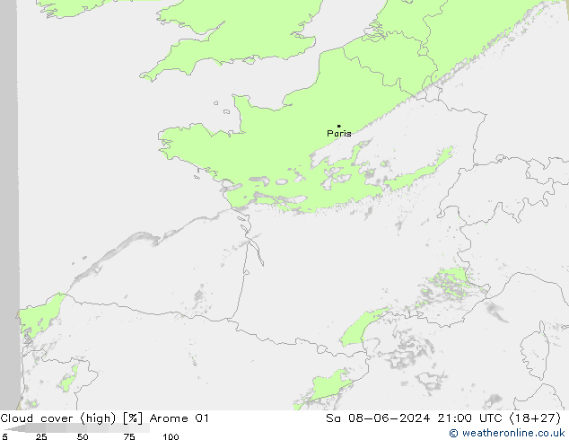 zachmurzenie (wysokie) Arome 01 so. 08.06.2024 21 UTC
