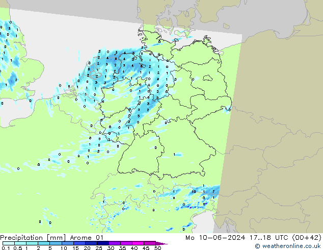 Precipitation Arome 01 Mo 10.06.2024 18 UTC