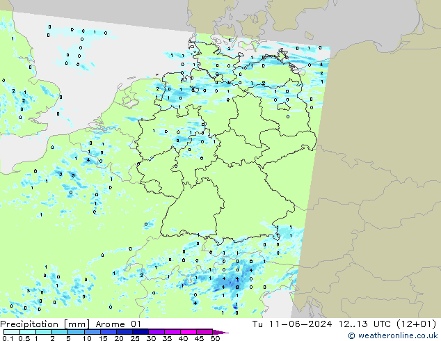 Precipitazione Arome 01 mar 11.06.2024 13 UTC