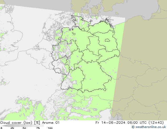 zachmurzenie (niskie) Arome 01 pt. 14.06.2024 06 UTC