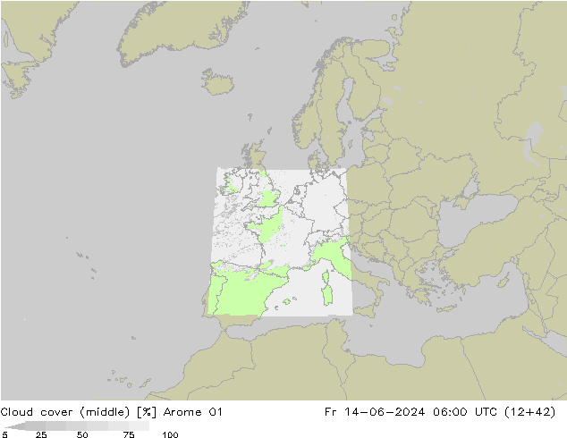 Bewolking (Middelb.) Arome 01 vr 14.06.2024 06 UTC