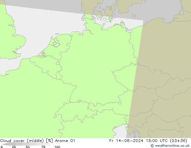 Wolken (mittel) Arome 01 Fr 14.06.2024 15 UTC