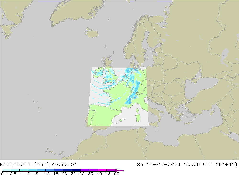Precipitation Arome 01 Sa 15.06.2024 06 UTC