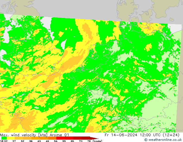 Windböen Arome 01 Fr 14.06.2024 12 UTC