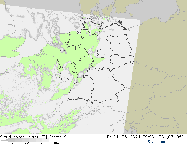 Bulutlar (yüksek) Arome 01 Cu 14.06.2024 09 UTC