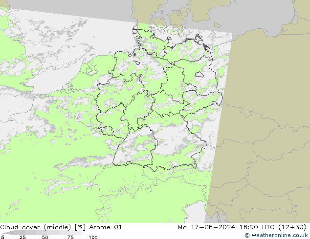 Bewolking (Middelb.) Arome 01 ma 17.06.2024 18 UTC