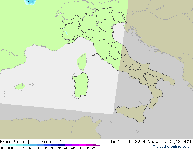 Precipitation Arome 01 Tu 18.06.2024 06 UTC