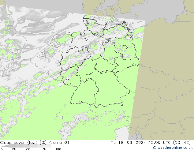Nuages (bas) Arome 01 mar 18.06.2024 18 UTC