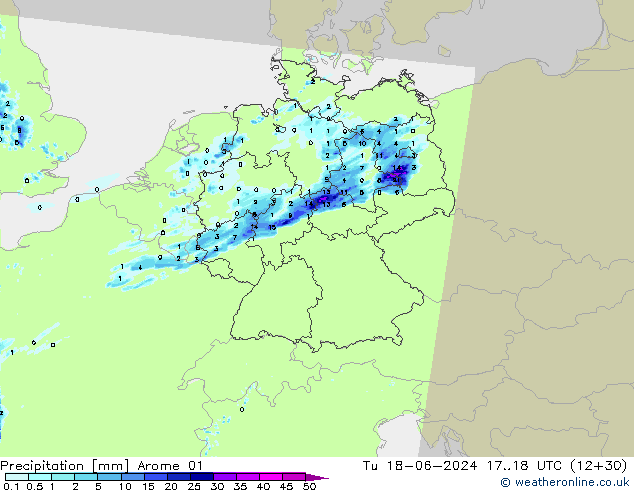 Precipitación Arome 01 mar 18.06.2024 18 UTC