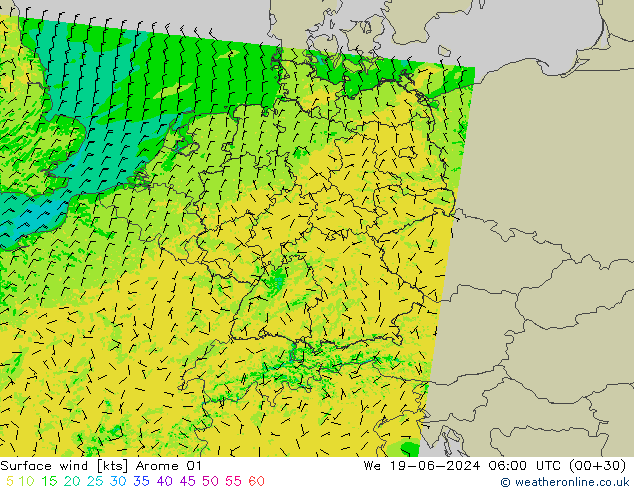  10 m Arome 01  19.06.2024 06 UTC