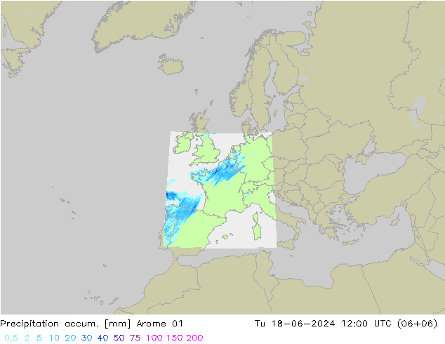 Toplam Yağış Arome 01 Sa 18.06.2024 12 UTC