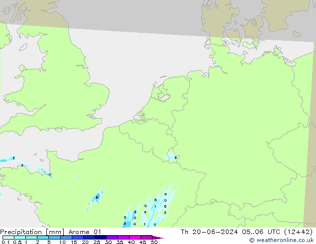 Precipitation Arome 01 Th 20.06.2024 06 UTC