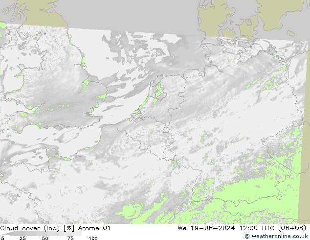 云 (低) Arome 01 星期三 19.06.2024 12 UTC