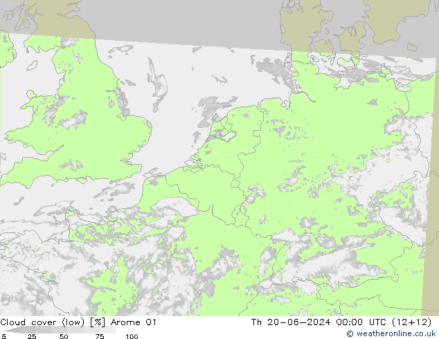 облака (низкий) Arome 01 чт 20.06.2024 00 UTC