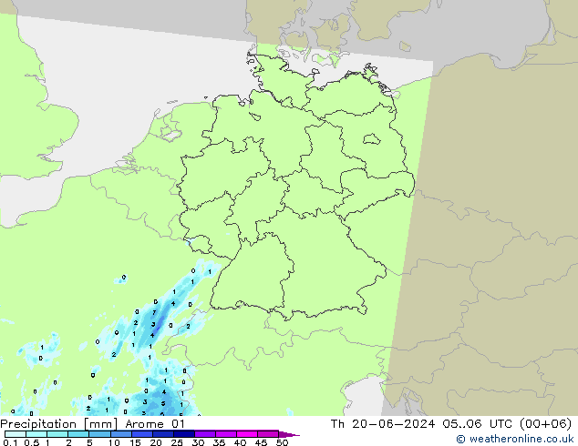 Precipitación Arome 01 jue 20.06.2024 06 UTC