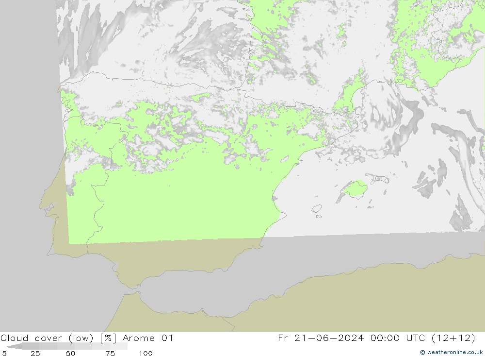 Nubi basse Arome 01 ven 21.06.2024 00 UTC