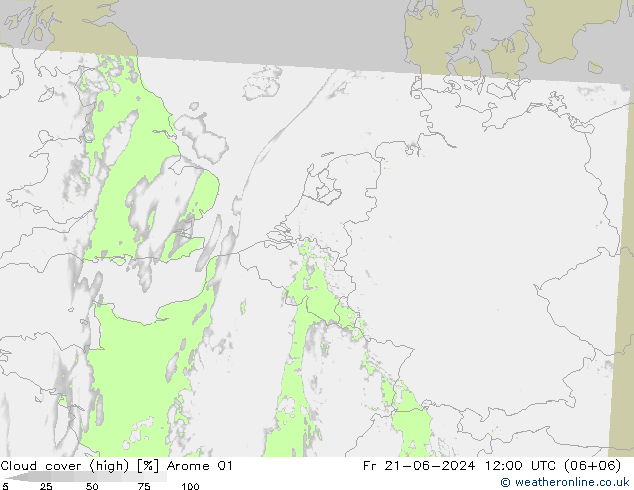 Wolken (hohe) Arome 01 Fr 21.06.2024 12 UTC