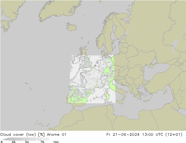 云 (低) Arome 01 星期五 21.06.2024 13 UTC