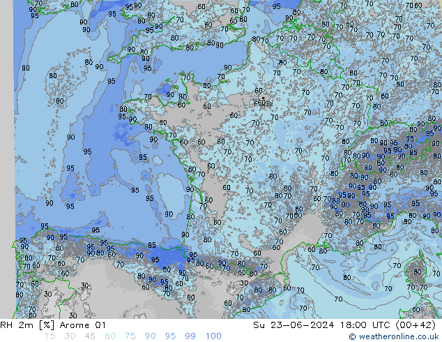 RV 2m Arome 01 zo 23.06.2024 18 UTC