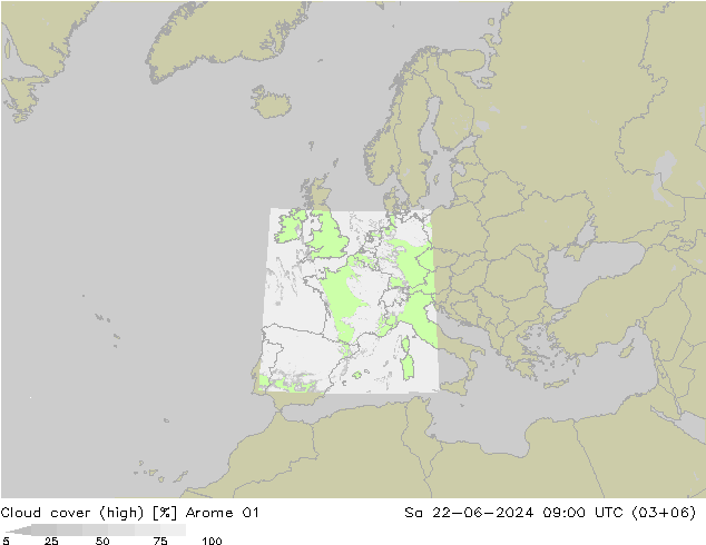 云 (中) Arome 01 星期六 22.06.2024 09 UTC