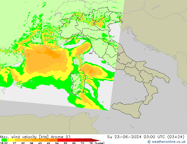 Windböen Arome 01 So 23.06.2024 03 UTC