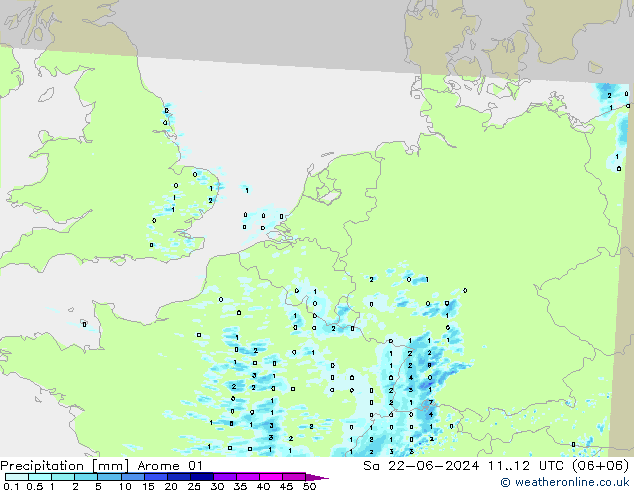 Précipitation Arome 01 sam 22.06.2024 12 UTC